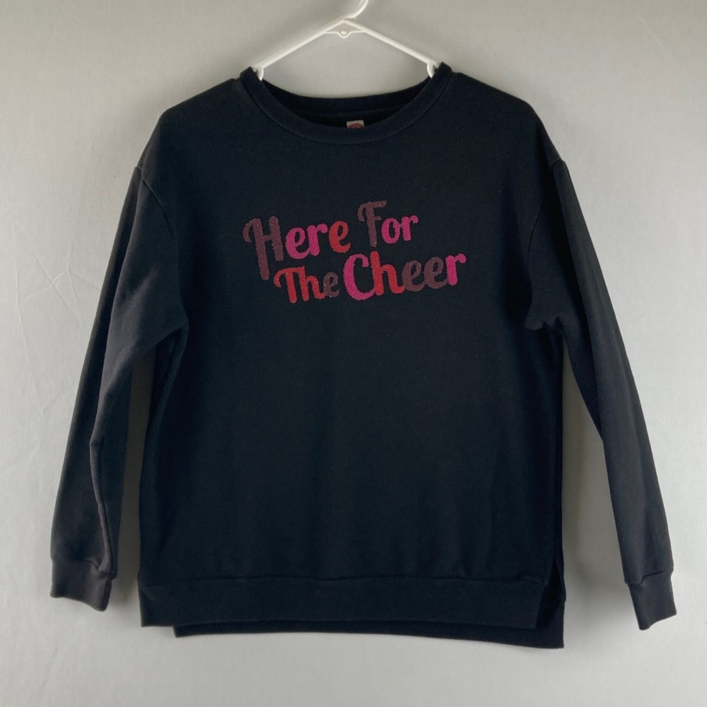 Holiday Time Black Sweatshirt with Red Text